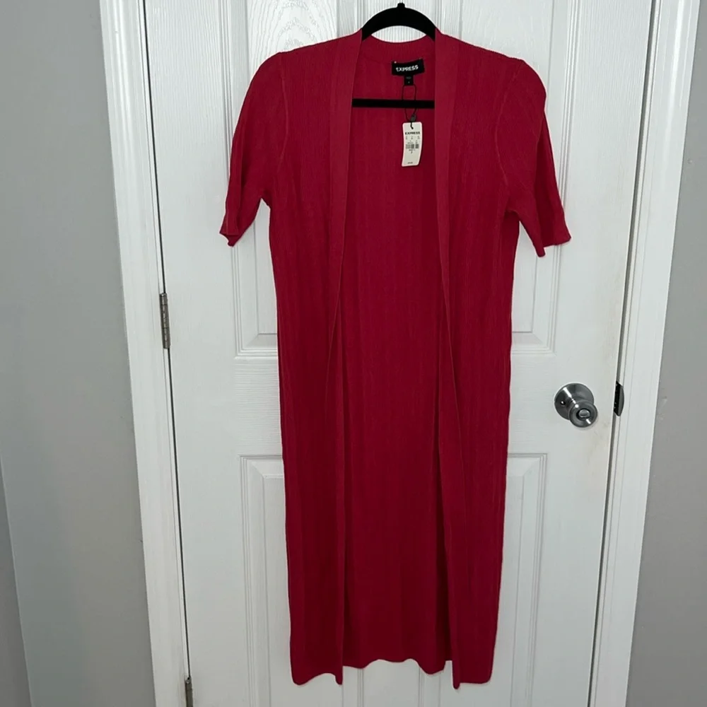 NWT Ribbed Short Sleeve Duster Cardigan - Picture 1 of 5